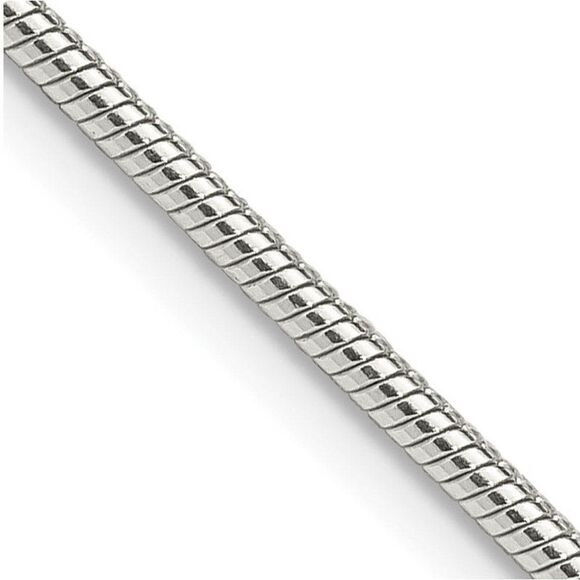 1.75mm Sterling Silver, Round Solid Snake Chain Necklace, 22 Inch - Picture 1 of 7